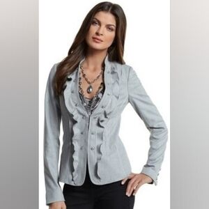 White House Black Market Light Gray Military Jacket